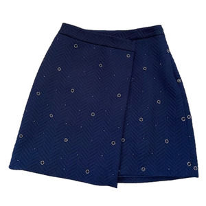 Vince Camuto Blue Beaded Asymmetrical Skirt XS